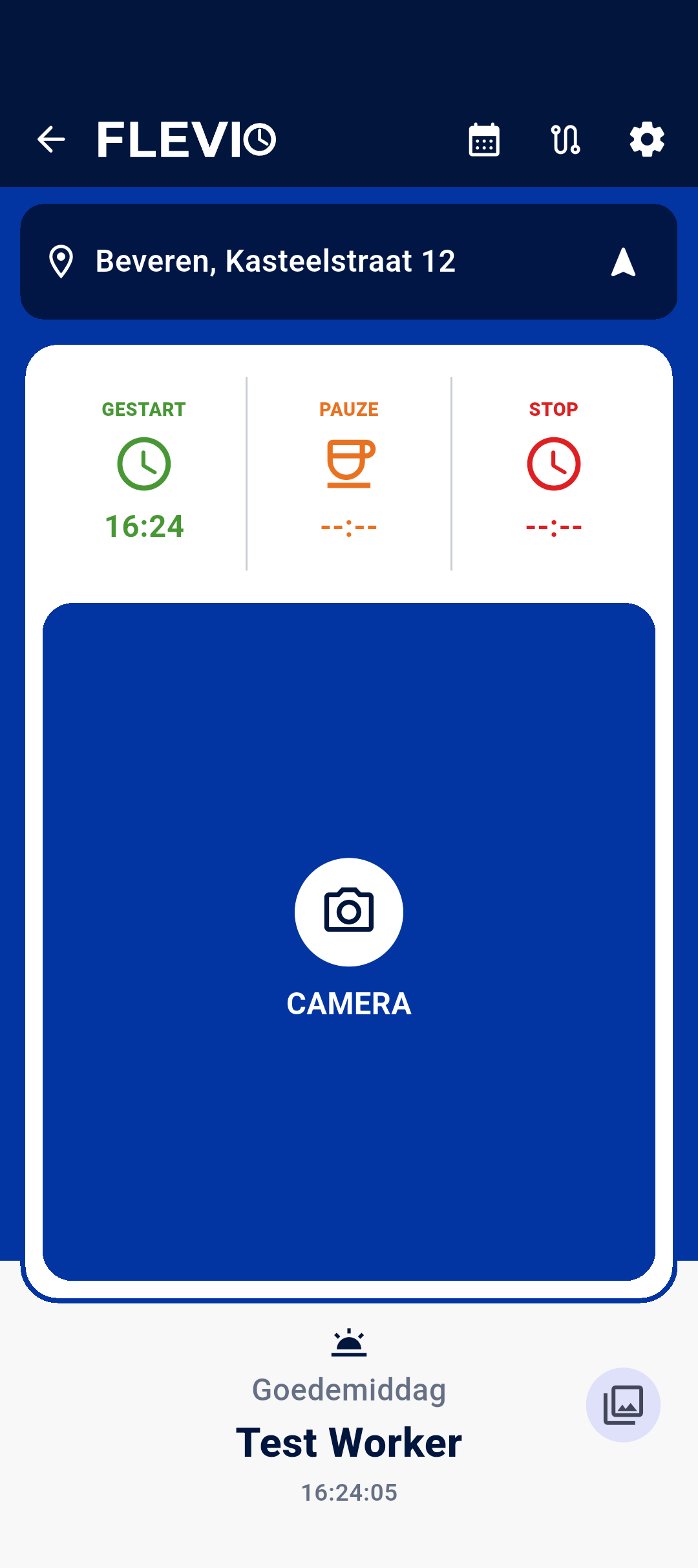 Actieve werkdag in de mobiele Flevio-app