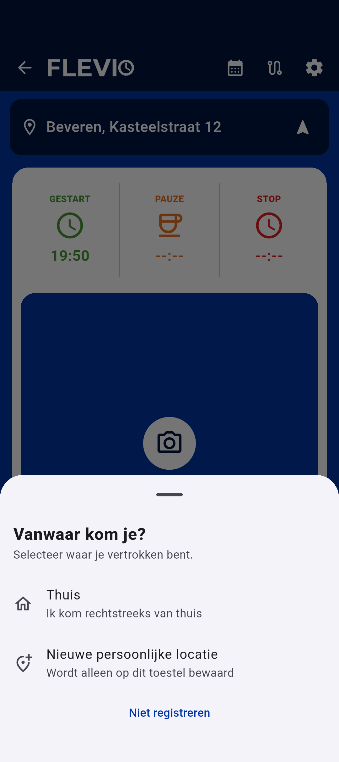 Ritselectie na het starten van een werkdag